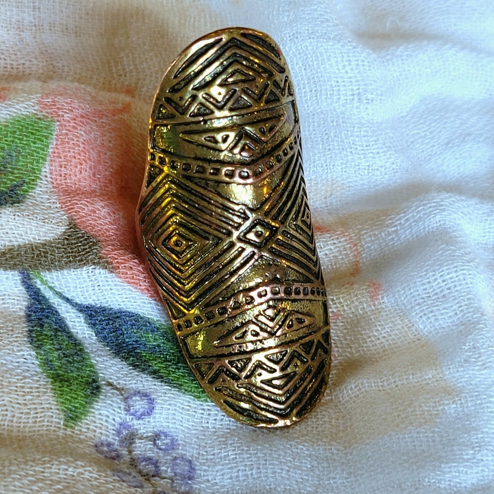 Elongated Brass Ring Size 8